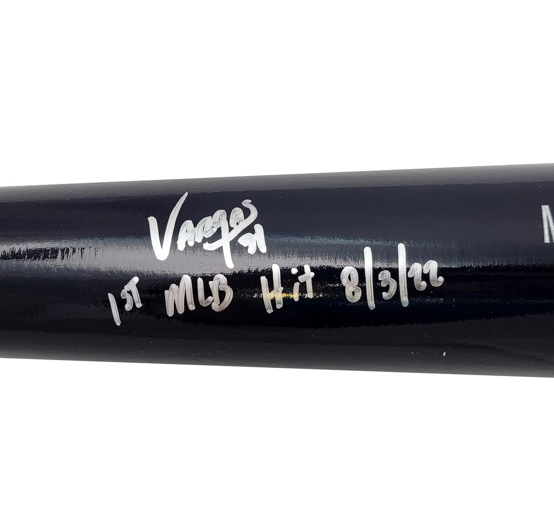 Miguel Vargas Auto Black Rawlings Game Model Bat Dodgers 1st MLB Hit BAS