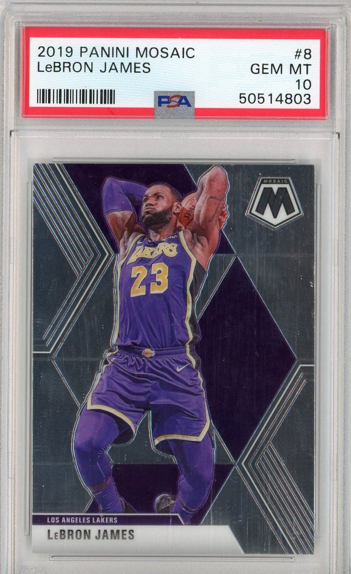 Graded 2019 Panini Mosaic LeBron James #8 Basketball Card PSA 10 Gem Mint