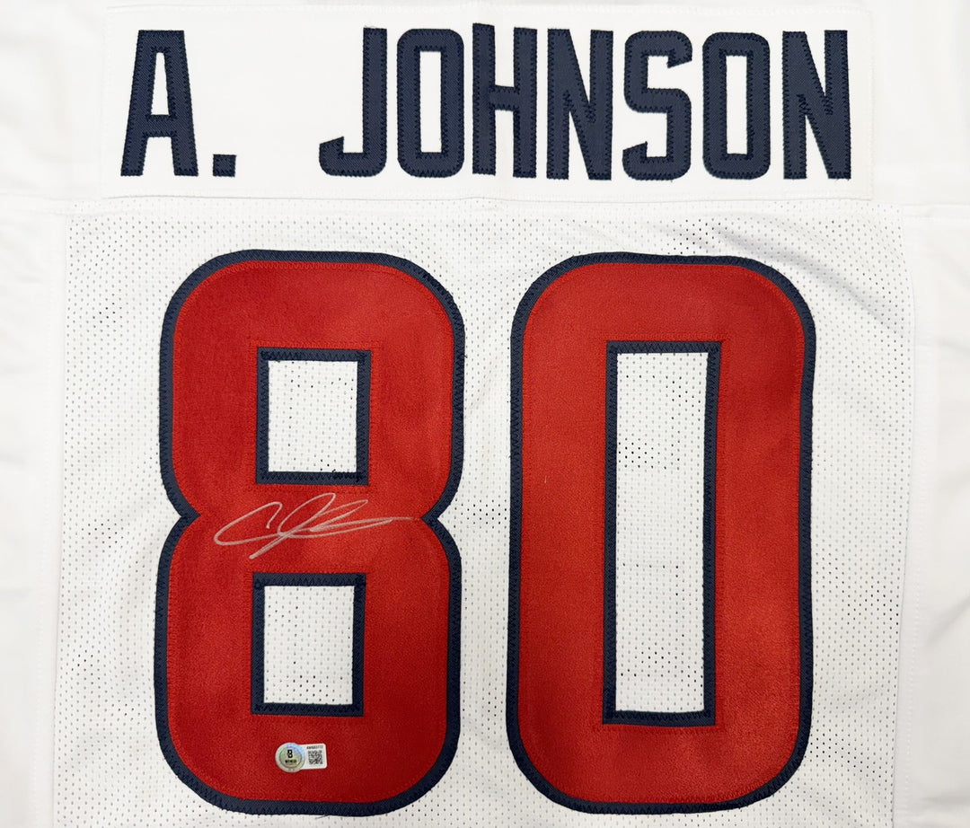 Andre Johnson Signed Houston Texans White Jersey Beckett BAS Witness
