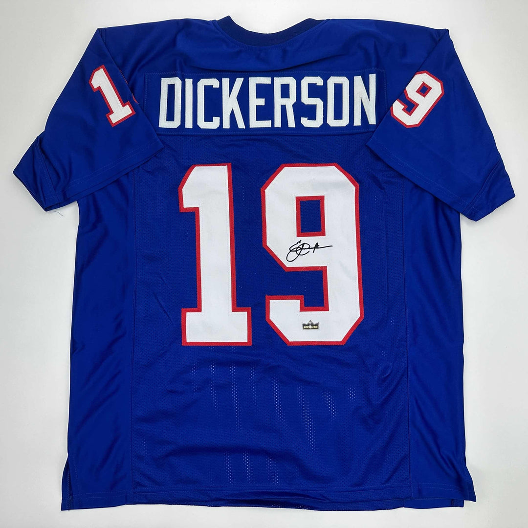Facsimile Autographed Eric Dickerson SMU Blue Reprint Jersey Size Men's XL