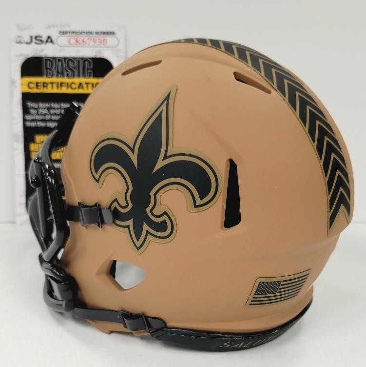 Drew Brees signed New Orleans Saints Salute to Service Mini Helmet autograph JSA
