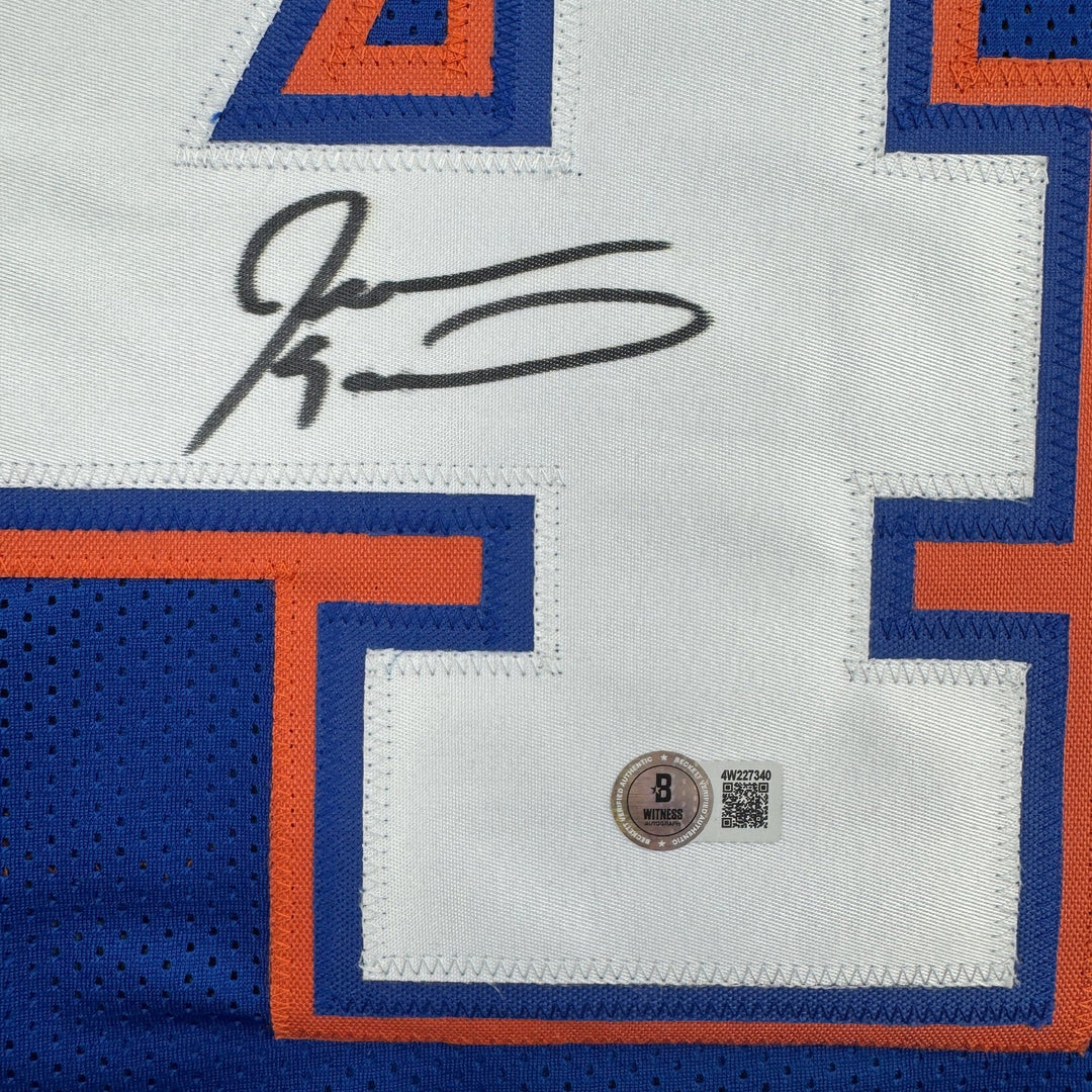 Autographed/Signed Javon Kearse Florida Blue College Football Jersey Beckett COA