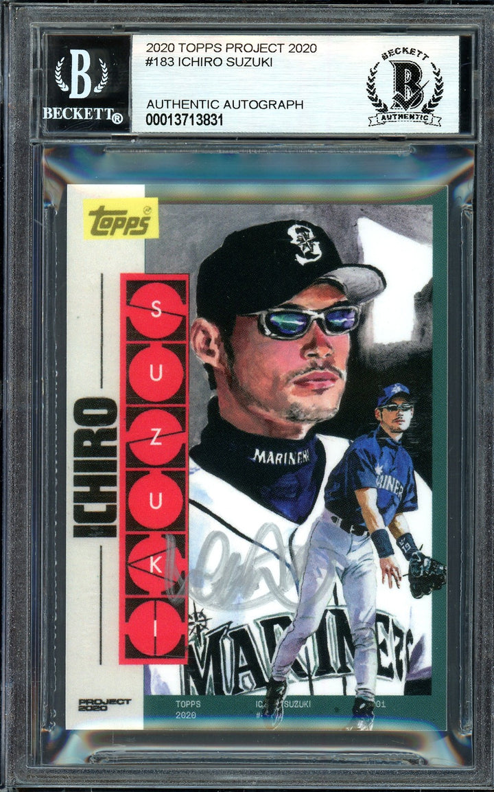 Ichiro Suzuki Auto Topps Project 2020 Jacob Rochester Card 183 Mariners /10 BAS