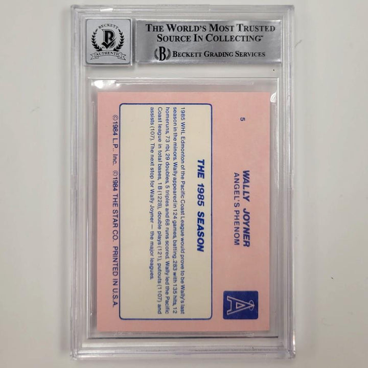 Wally Joyner signed 1986 Star Red #5 RC rookie Angels BAS BGS 10 autograph auto