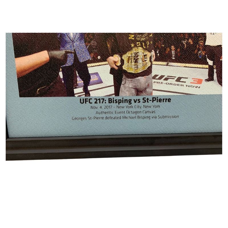 UFC 217: Bisping vs St-Pierre Framed Event Image Printed Directly onto Authentic Event Used Canvas