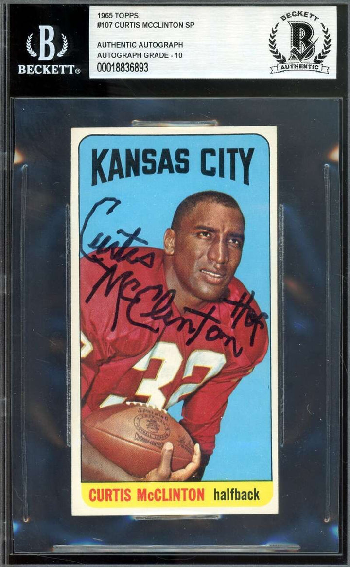 Curtis McClinton Gem Mint 10 Beckett BAS Signed 1965 Topps SP Autograph