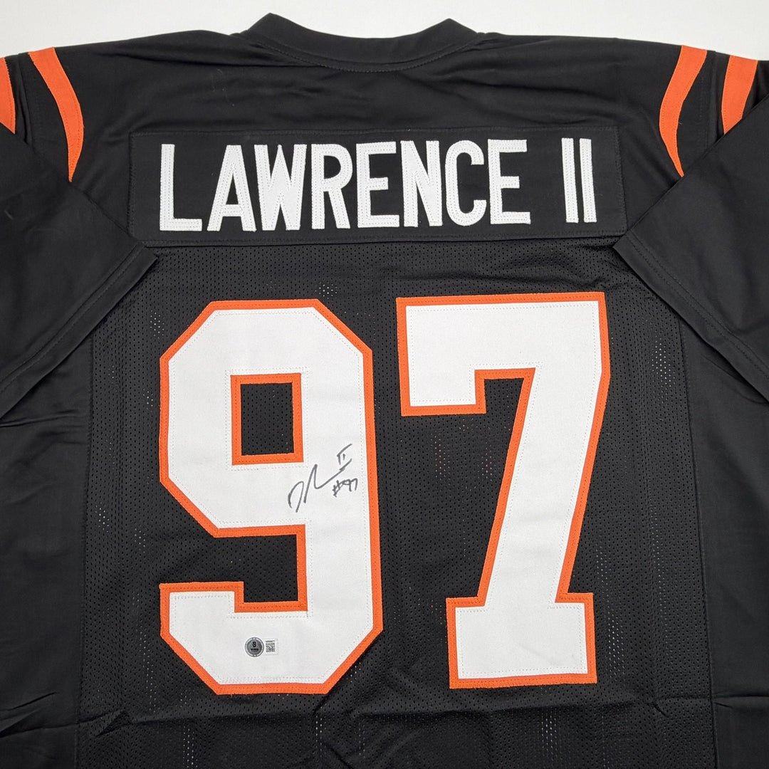 Autographed/Signed Dexter Lawrence II Cincinnati Black Jersey Beckett BAS COA