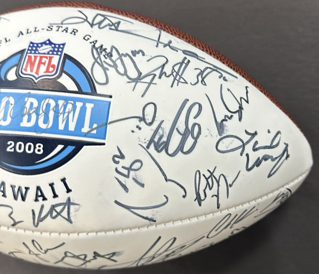 2008 Pro Bowl Team Signed NFL Football Adrian Peterson Tony Romo 40 + Auto Coa