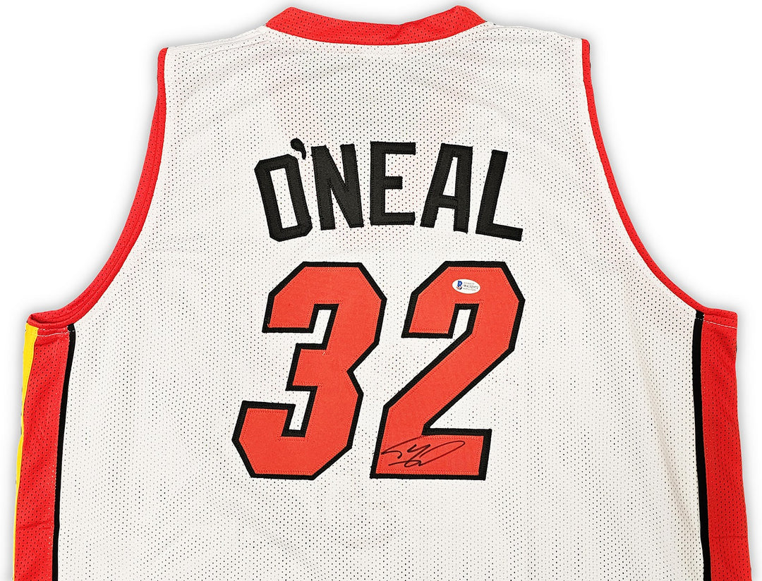 Miami Heat Shaquille Shaq O'Neal Autographed Signed White Jersey Beckett Witness