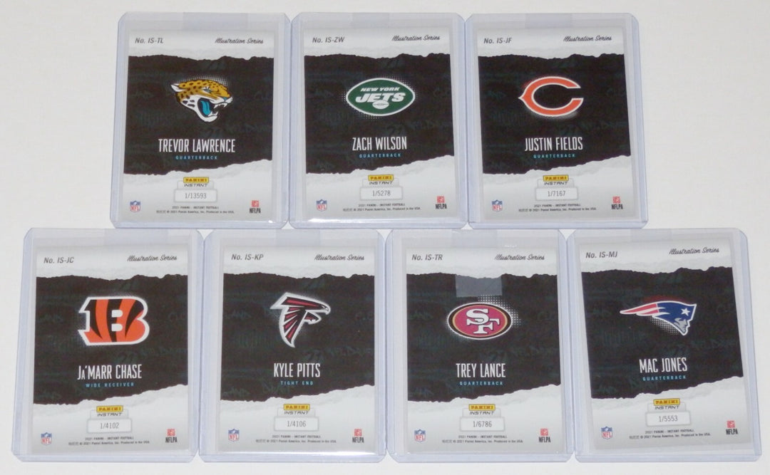 2021 PANINI INSTANT 7 CARD ILLUSTRATION SERIES SET LAWRENCE WILSON JONES FIELDS+