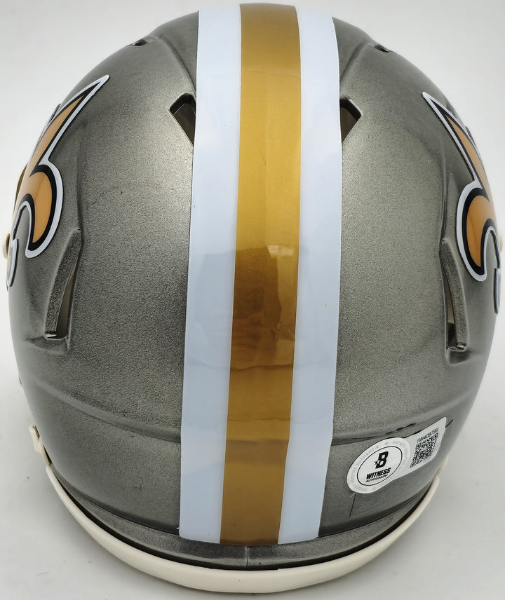 Alvin Kamara Signed New Orleans Saints Flash Gray Speed Mini Helmet Beckett Wit