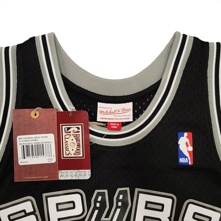 Spurs Manu Ginobili Auto Black Authentic Mitchell Ness Swingman Jersey L Beckett