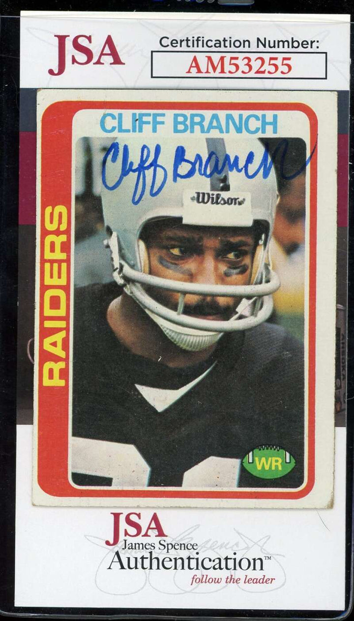 Cliff Branch JSA Coa Signed 1978 Topps Autograph