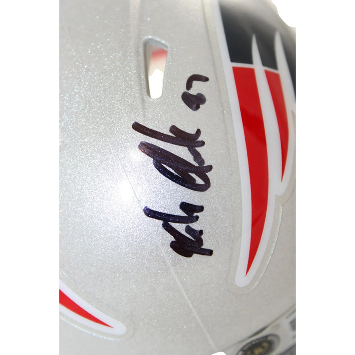 Rob Gronkowski Autographed New England Patriots Mini Helmet Beckett WIT 58339