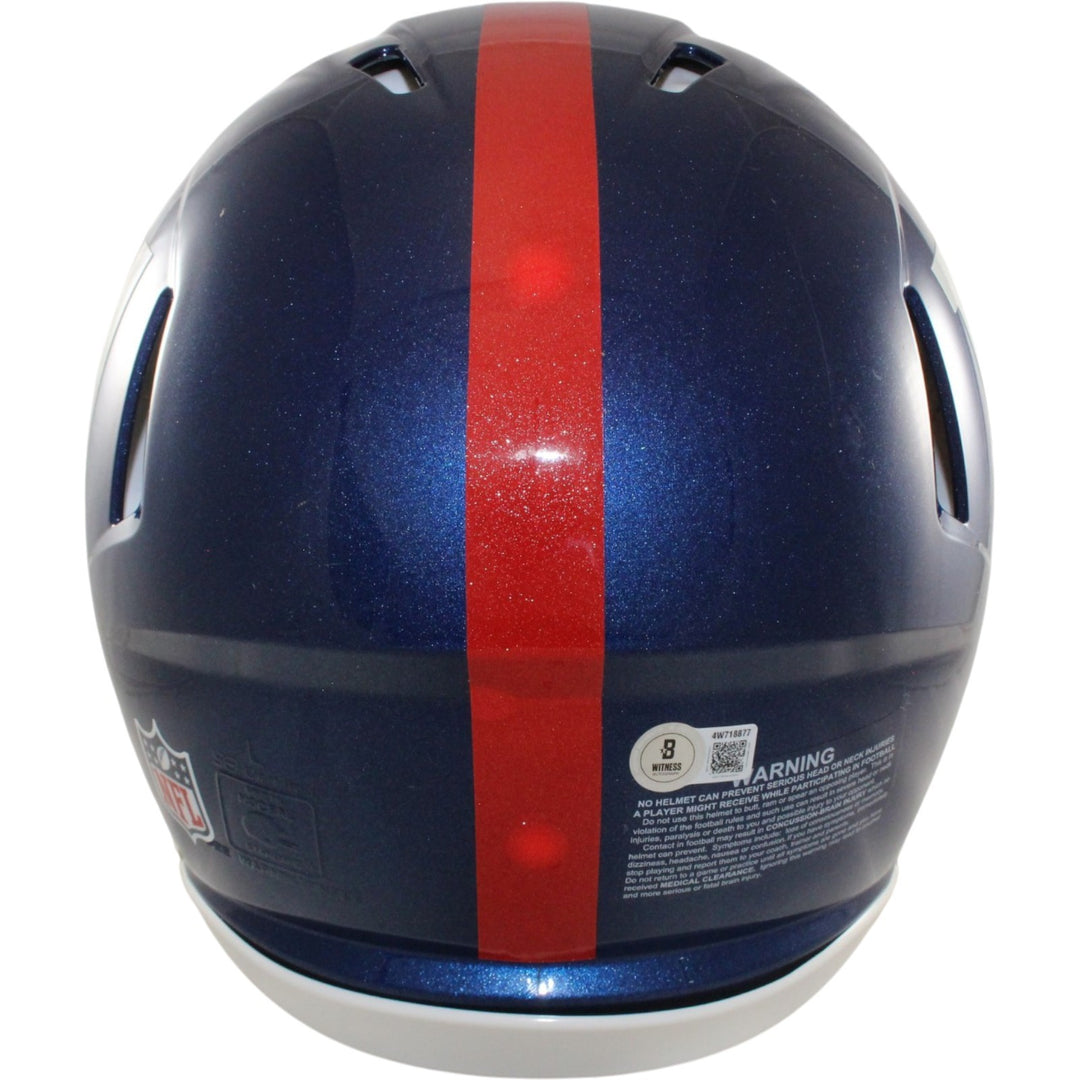 Abdul Carter Autographed New York Giants Authentic Helmet Beckett Witness 56872