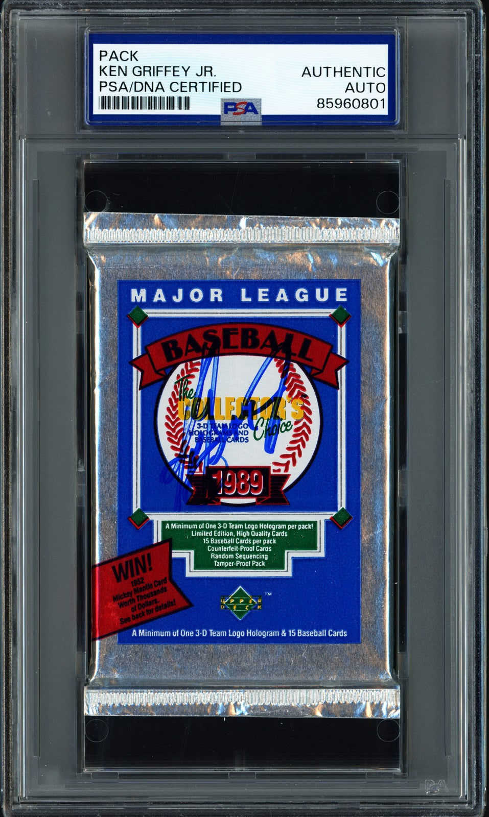 Ken Griffey Jr Signed 1989 Upper Deck Low Card Pack Light Auto PSA/DNA