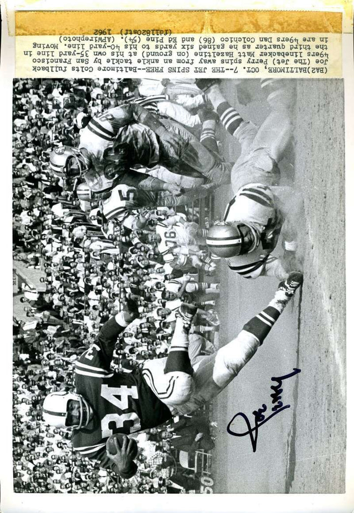 Joe Perry JSA Coa Signed 9x11 Original Colts Photo Autograph