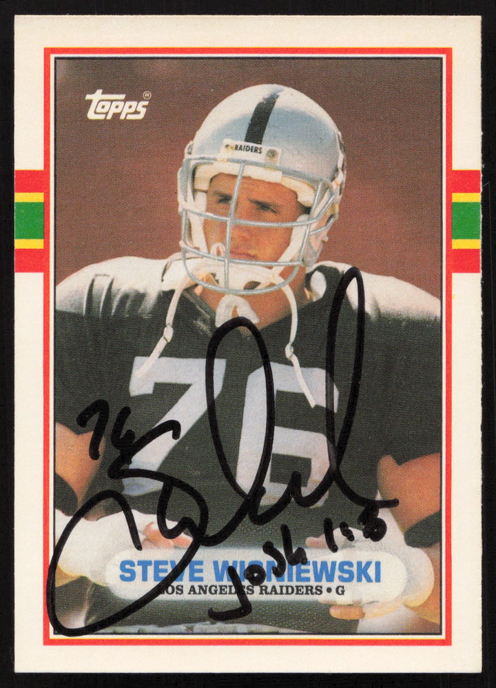 Steve Wisniewski Signed 1989 Topps Traded RC 33T Los Angeles Raiders