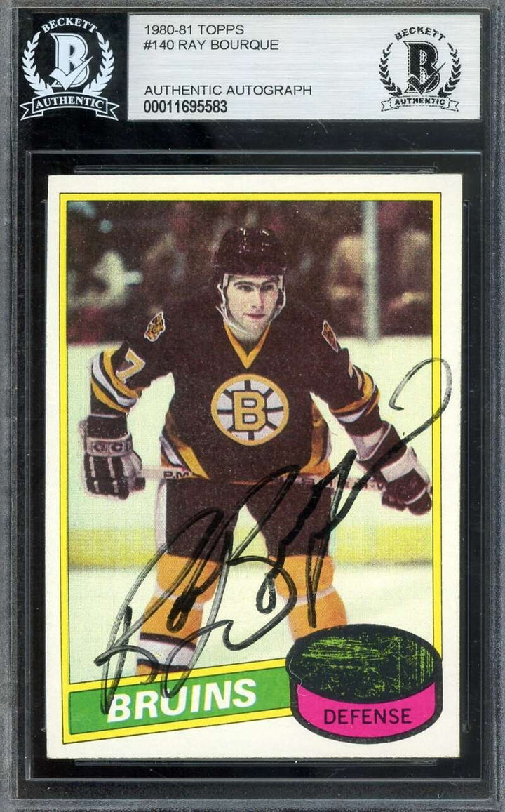 Ray Bourque Beckett BAS Signed 1980-81 Topps Rookie Autograph