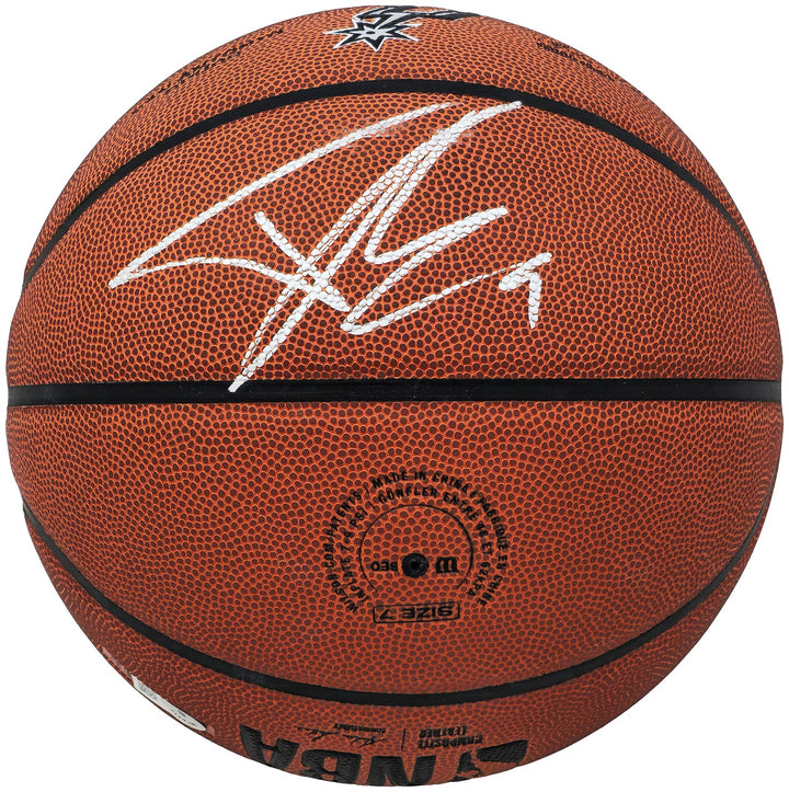 Tony Parker Signed Authentic Leather Spurs Logo Basketball Spurs Beckett Witness