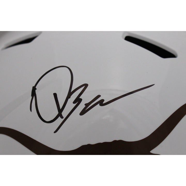 Quinn Ewers Autographed Texas Longhorns F/S Speed Helmet Beckett 47624
