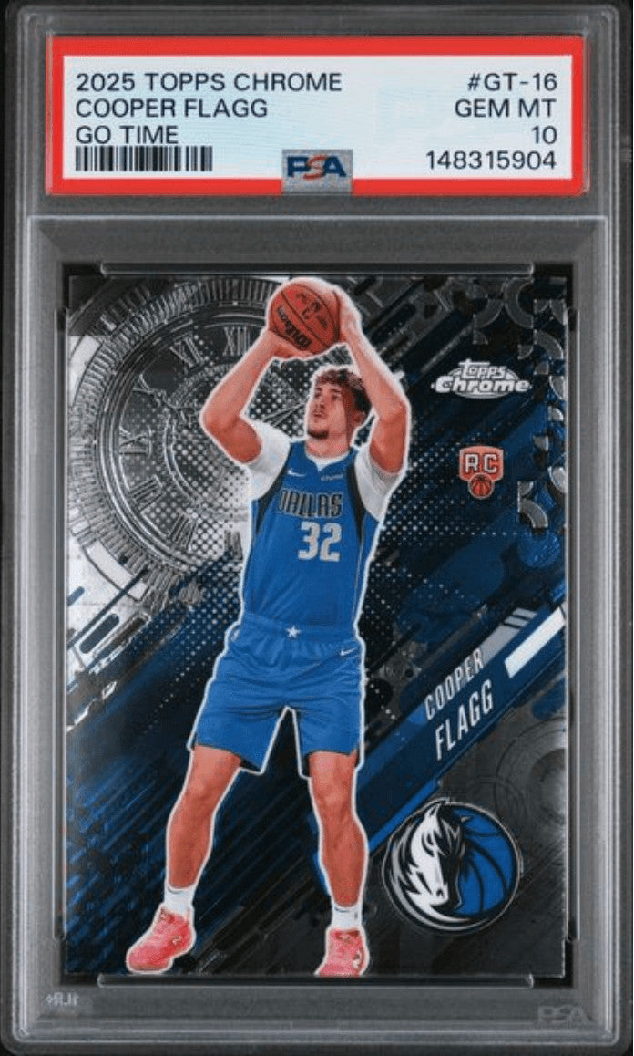 Graded 2025 Topps Chrome Cooper Flagg #GT16 Go Time Rookie RC Card PSA 10