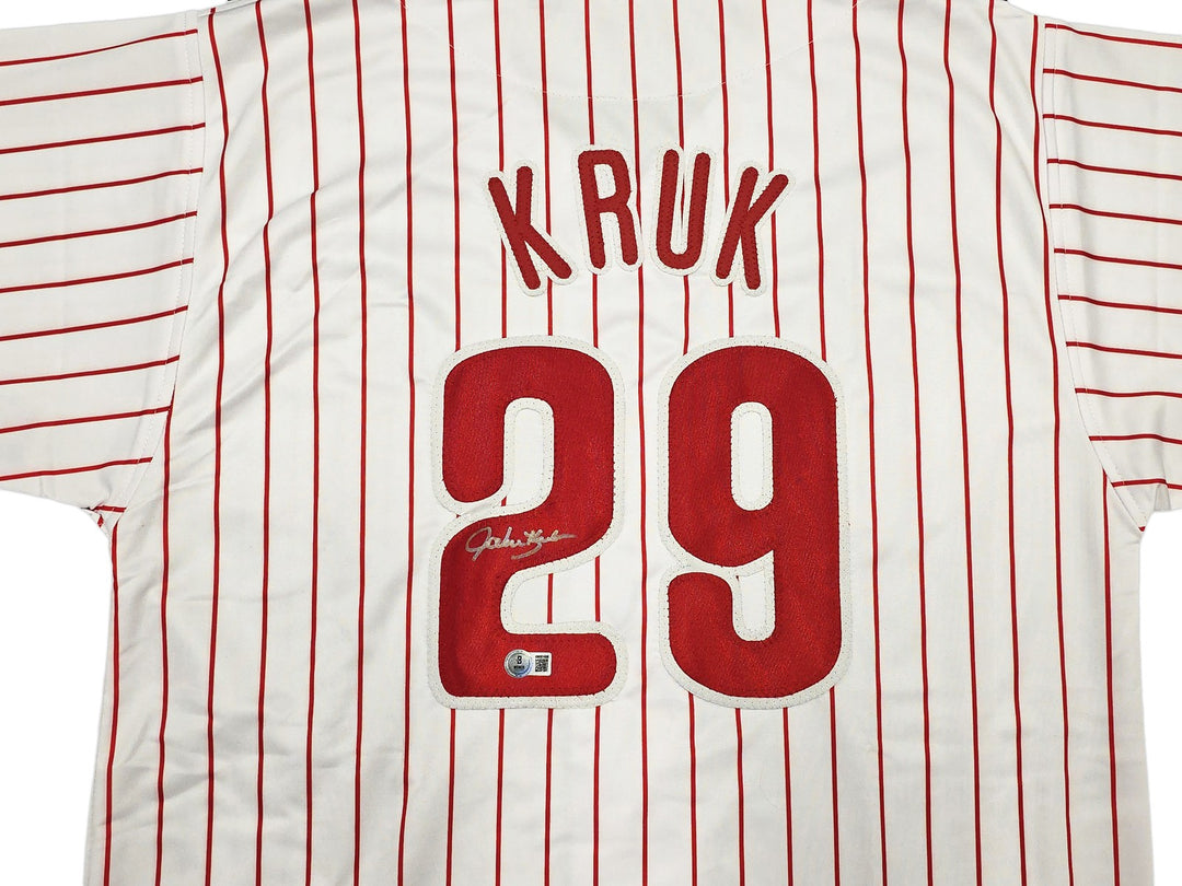 Philadelphia Phillies John Kruk Signed White Jersey Beckett Witness