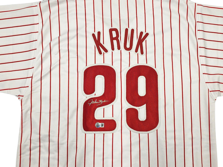 Philadelphia Phillies John Kruk Signed White Jersey Beckett Witness