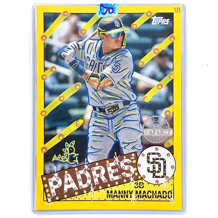 Manny Machado 2020 Topps 5x7 Padres #85-82 Bobzilla embellished card Auto 1/1