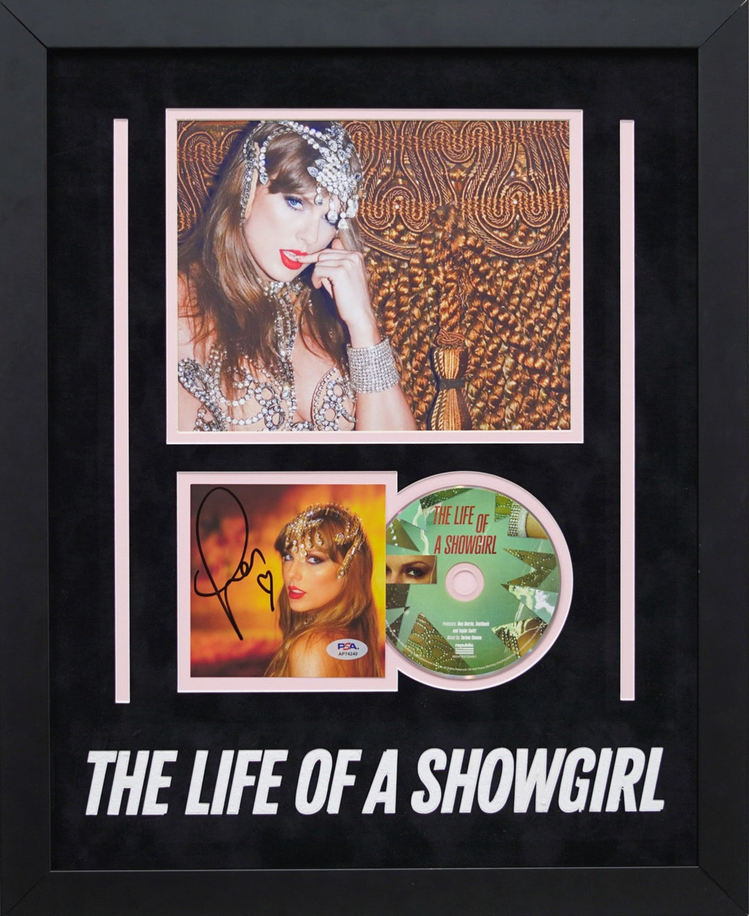 Taylor Swift Signed CD Cover Custom Framed PSA The Life of a Showgirl