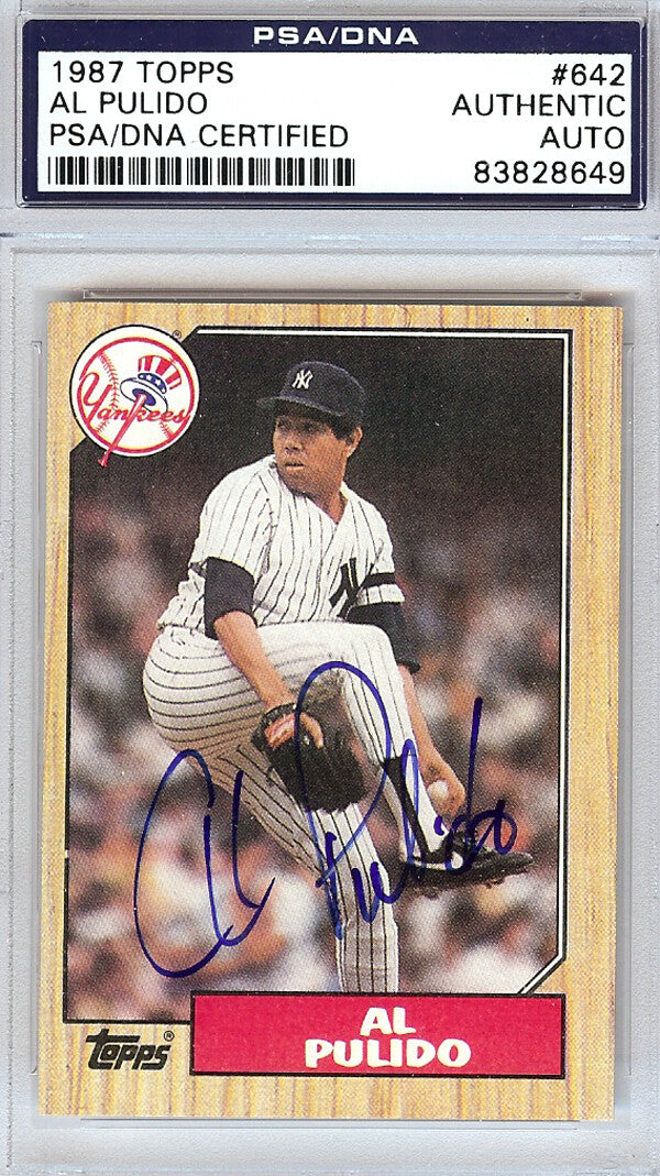 Al Pulido Autographed Signed 1987 Topps Card #642 New York Yankees PSA/DNA