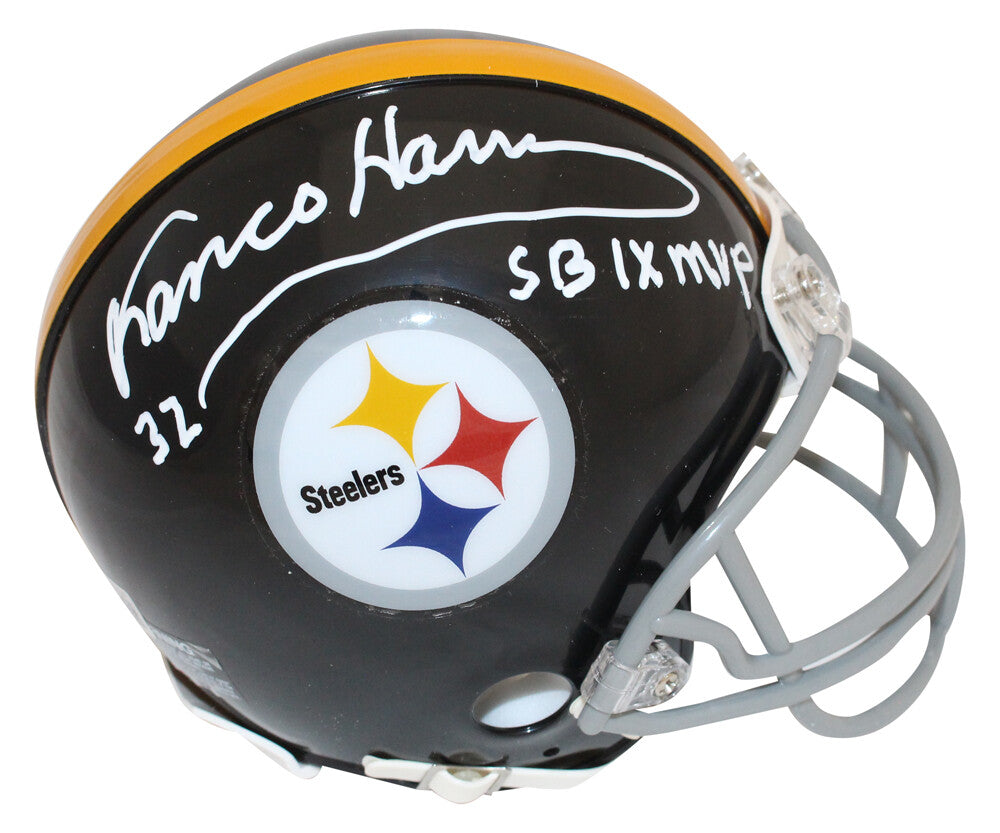 Franco Harris Signed Pittsburgh Steelers VSR4 63-76 Mini Helmet SB MVP BAS 39668