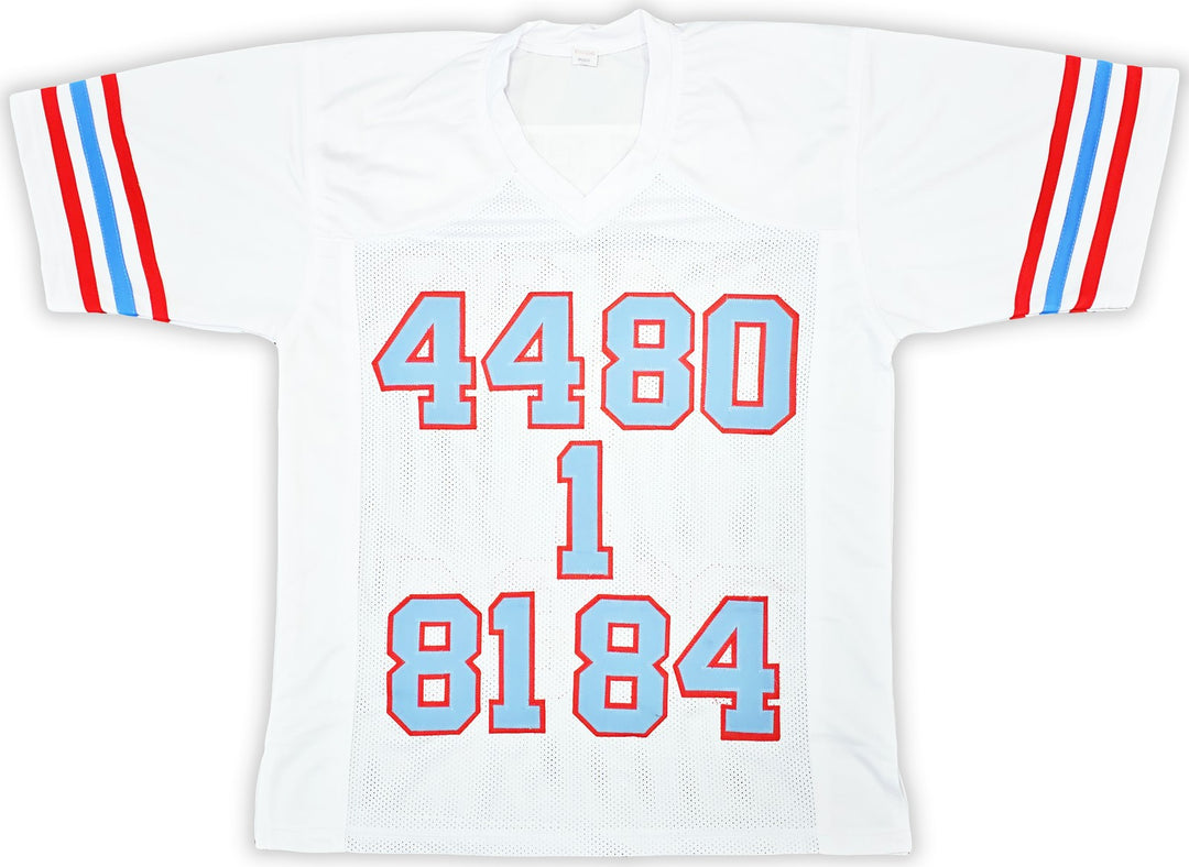 Houston Oilers Run & Shoot Signed White Jersey 5 Sigs Warren Moon Beckett Wit