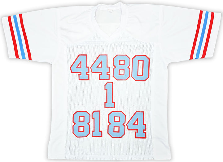 Houston Oilers Run & Shoot Signed White Jersey 5 Sigs Warren Moon Beckett Wit