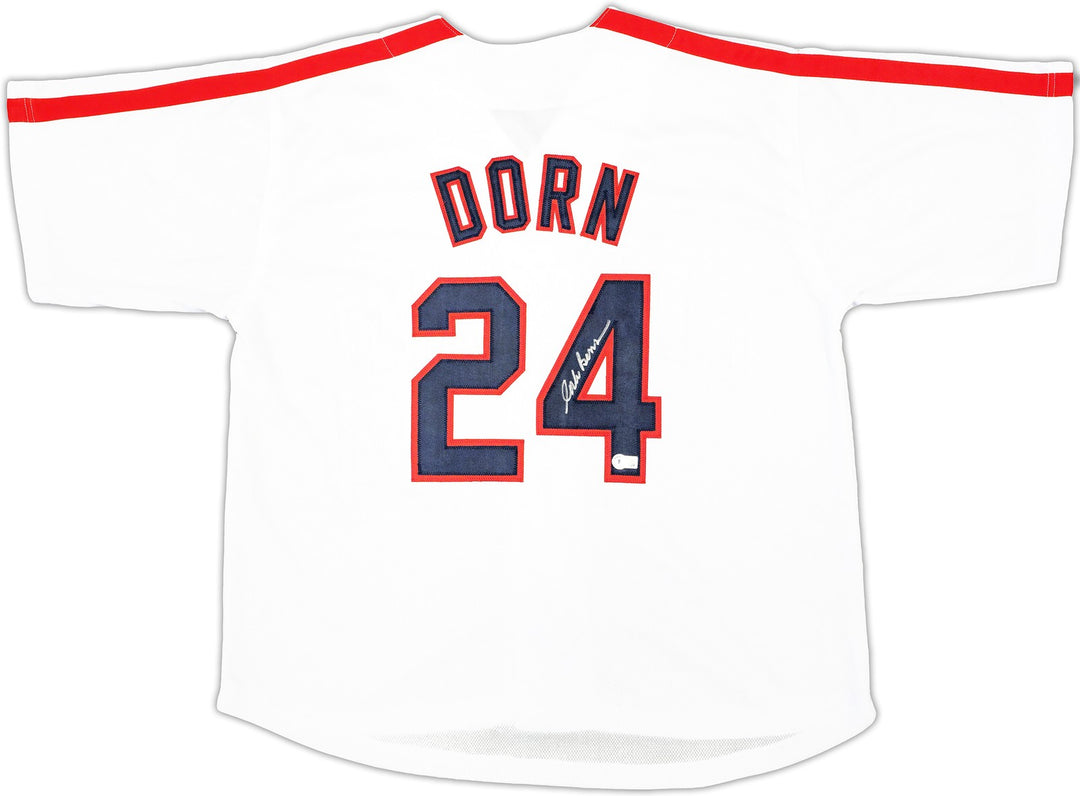 Corbin Bernsen Auto Signed White Jersey Major League Roger Dorn Beckett Witness