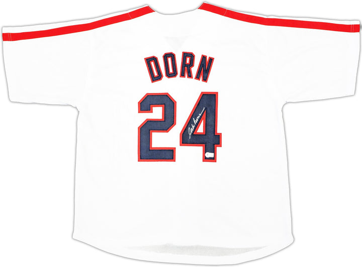 Corbin Bernsen Auto Signed White Jersey Major League Roger Dorn Beckett Witness