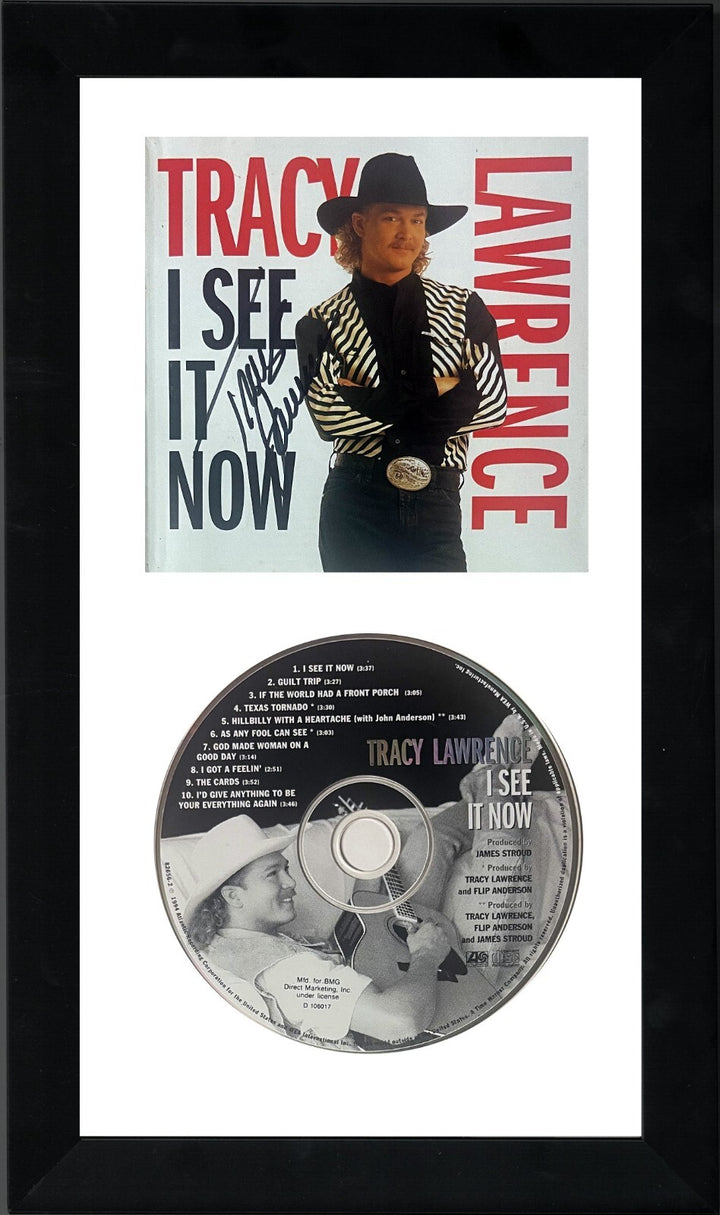 Tracy Lawrence signed 1994 I See It Now Album Cover Booklet w/ CD Framed- JSA