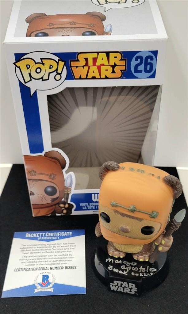 Margo Apostolos signed "Ewok Tokkat" Funko Pop! Star Wars autograph Beckett BAS