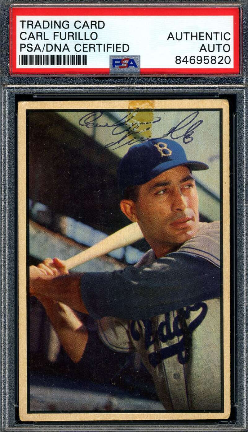 Carl Furillo PSA DNA Signed 1953 Bowman Autograph