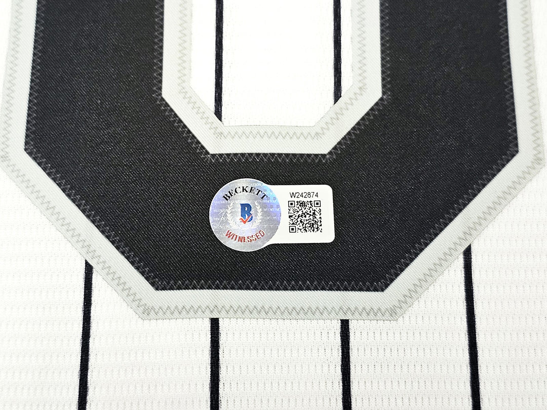 White Sox Bo Jackson Signed White Pinstripe Nike Jersey Size XL Beckett Wit