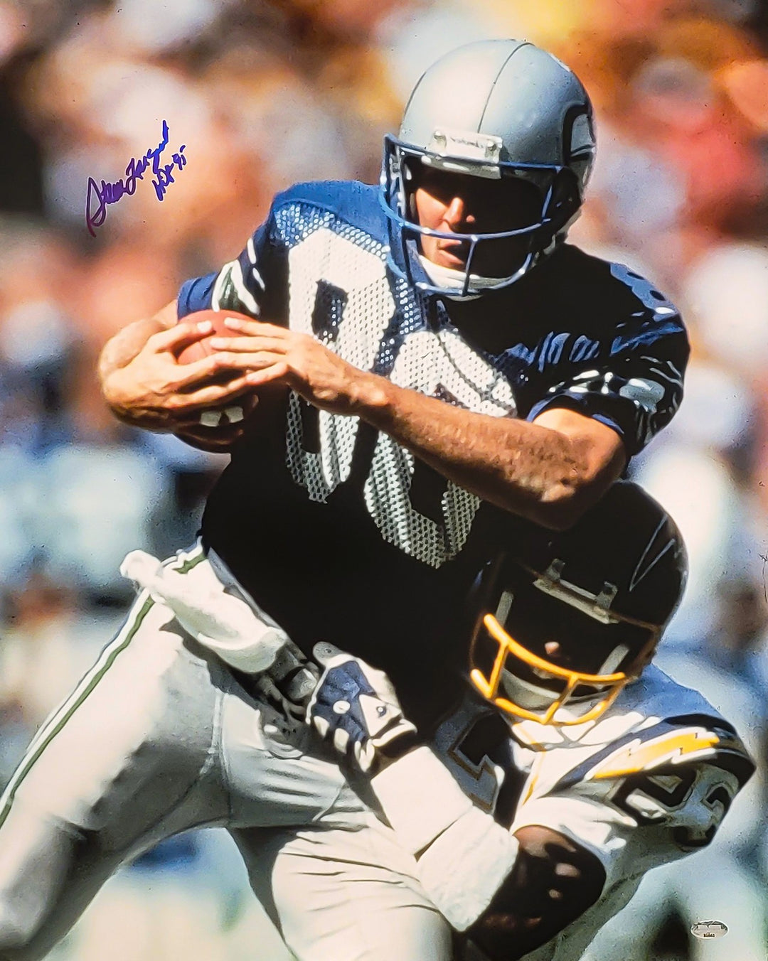 Steve Largent Signed Framed 16x20 Photo Seattle Seahawks "HOF 95" MCS Holo