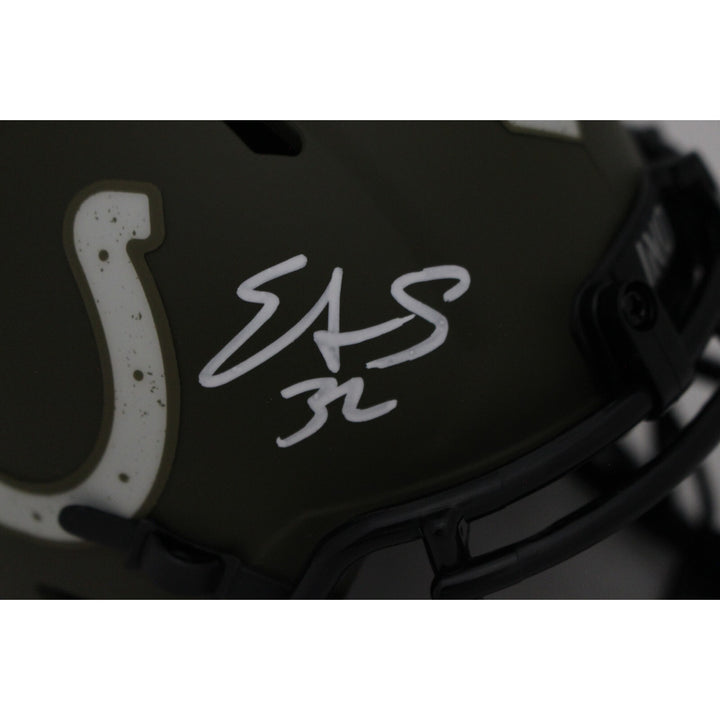 Edgerrin James Autographed Indianapolis Colts 22 Salute Mini Beckett 46480