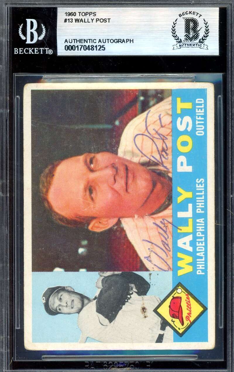 Wally Post Beckett BAS Signed 1960 Topps Autograph