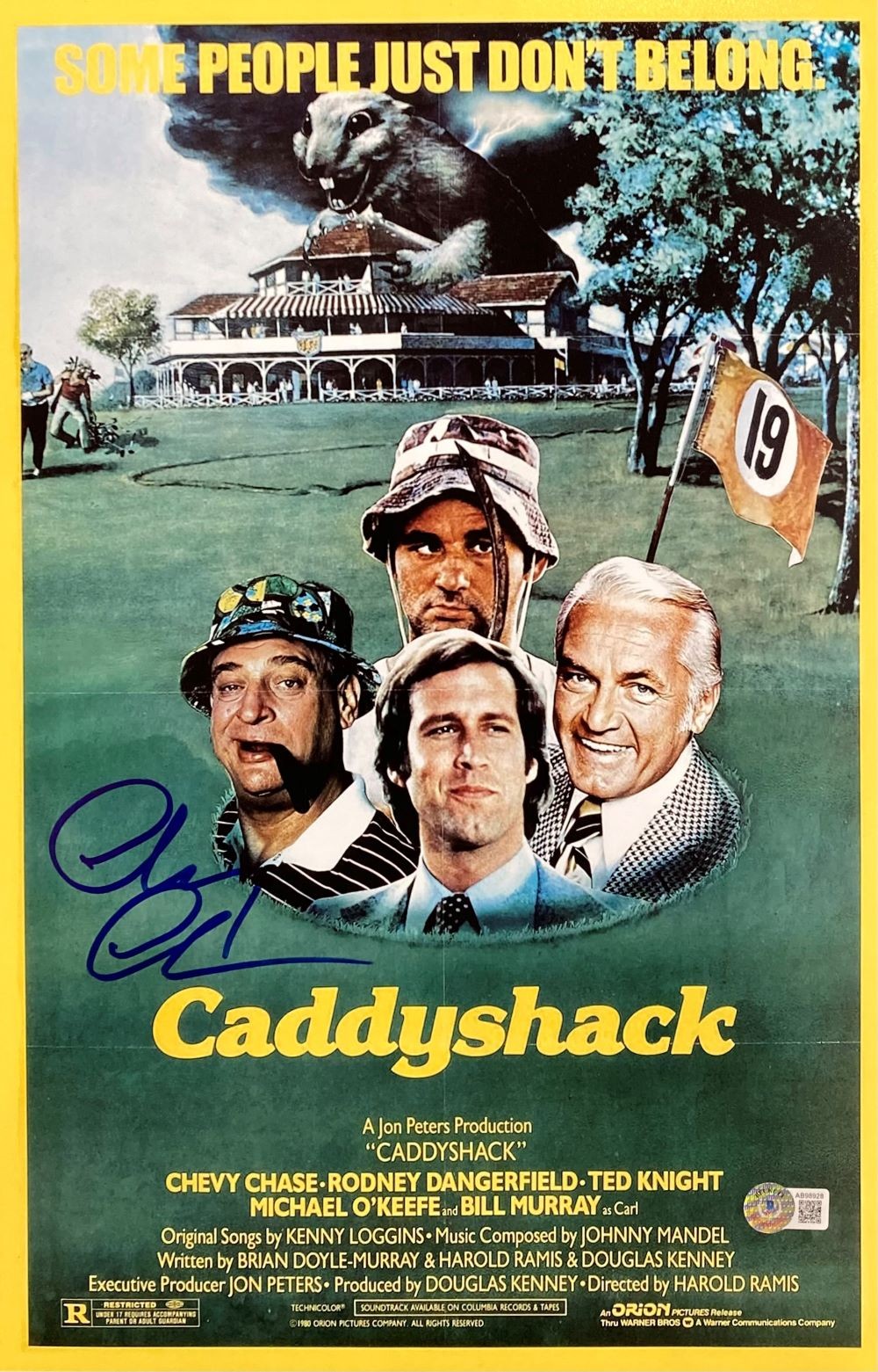 Chevy Chase Signed 11x17 Caddyshack Movie Poster Photo 4 BAS