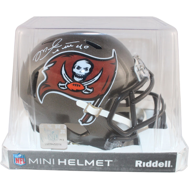 Mike Alstott Signed Tampa Bay Buccaneers TB Mini Helmet Beckett Witness 39818