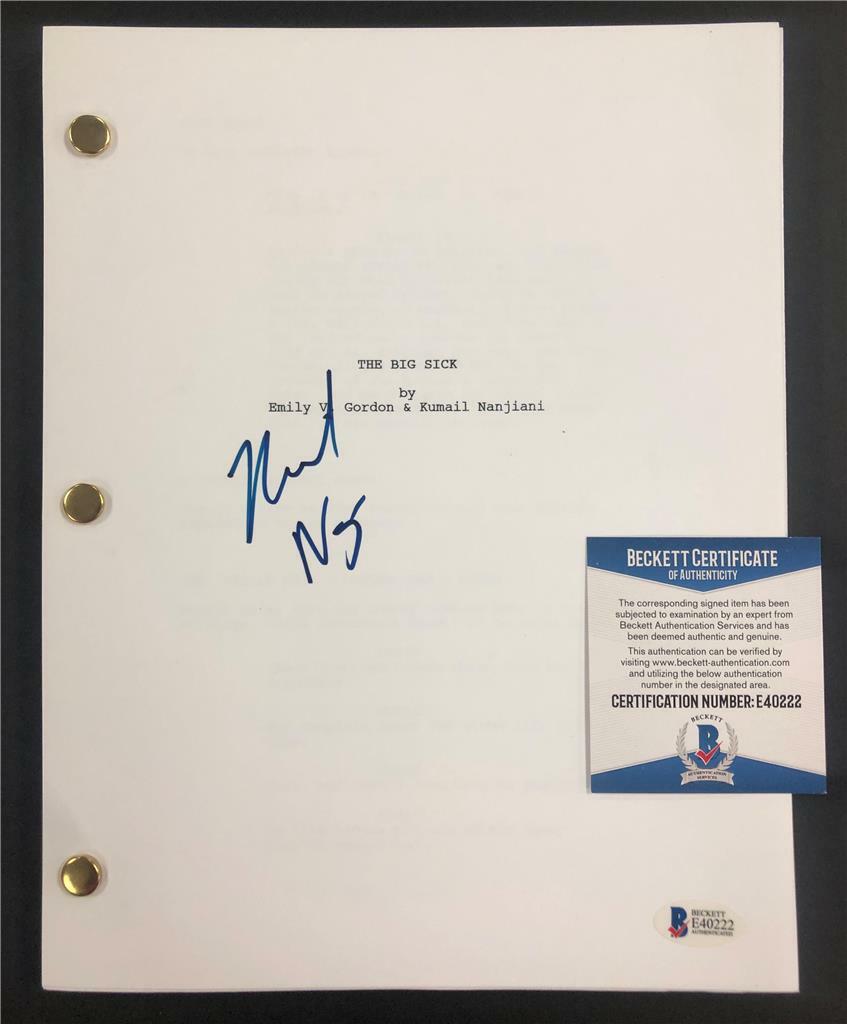 KUMAIL NANJIANI autograph signed THE BIG SICK Movie Script (D) ~ Beckett BAS COA