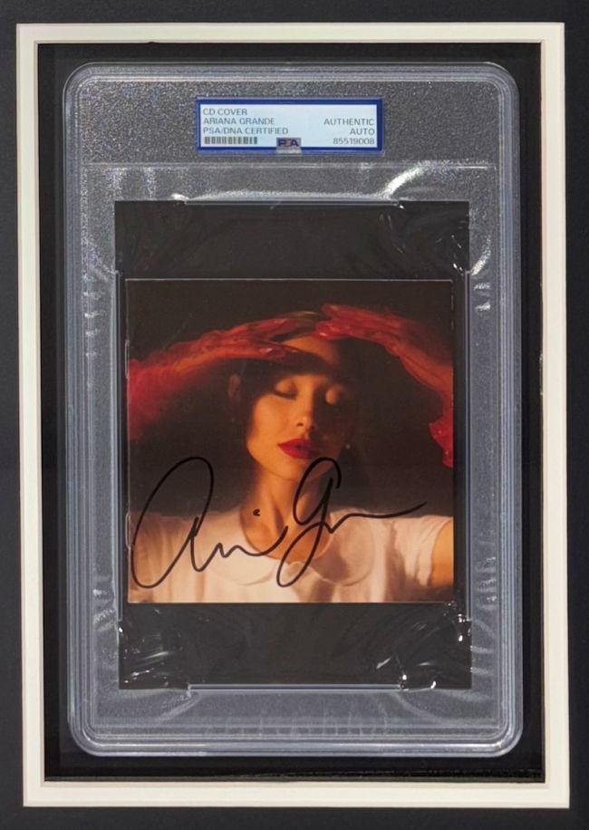Ariana Grande Signed Framed Eternal Sunshine CD Insert w/ 11x14 Photo 2 PSA