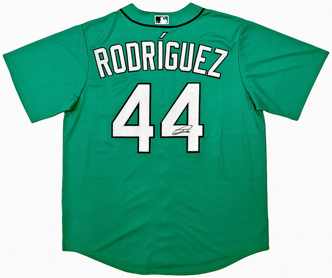 Seattle Mariners Julio Rodriguez Signed Teal Nike Jersey Size L JSA
