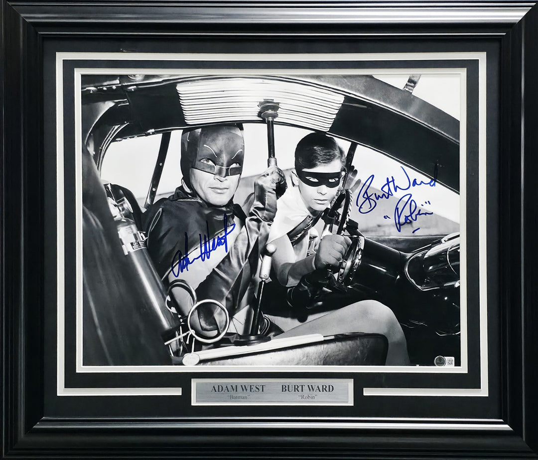 Adam West & Burt Ward Signed Framed 16x20 Photo Batman & Robin Beckett #AE16676