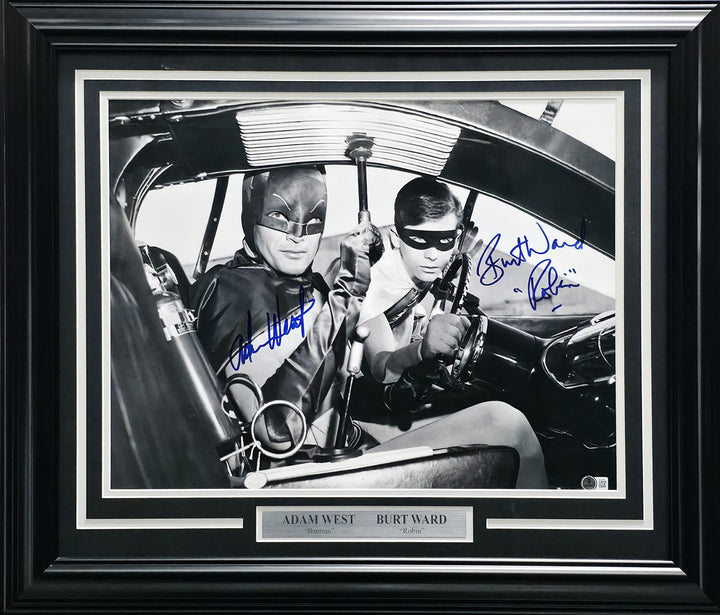 Adam West & Burt Ward Signed Framed 16x20 Photo Batman & Robin Beckett #AE16676